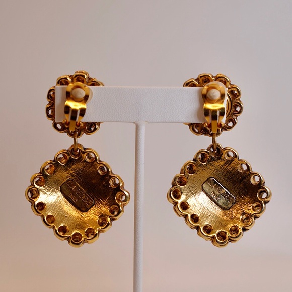 Vintage Claire Deve Rare Gripoix earrings - Picture 3 of 3